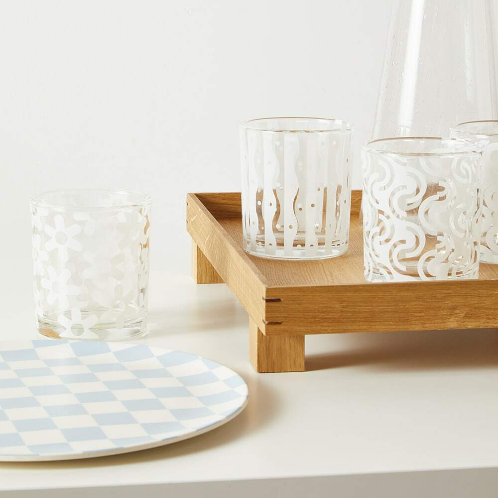 Pattern glasses white set of 4