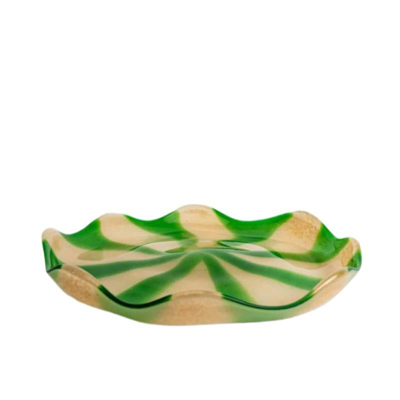 Plate curve M green beige