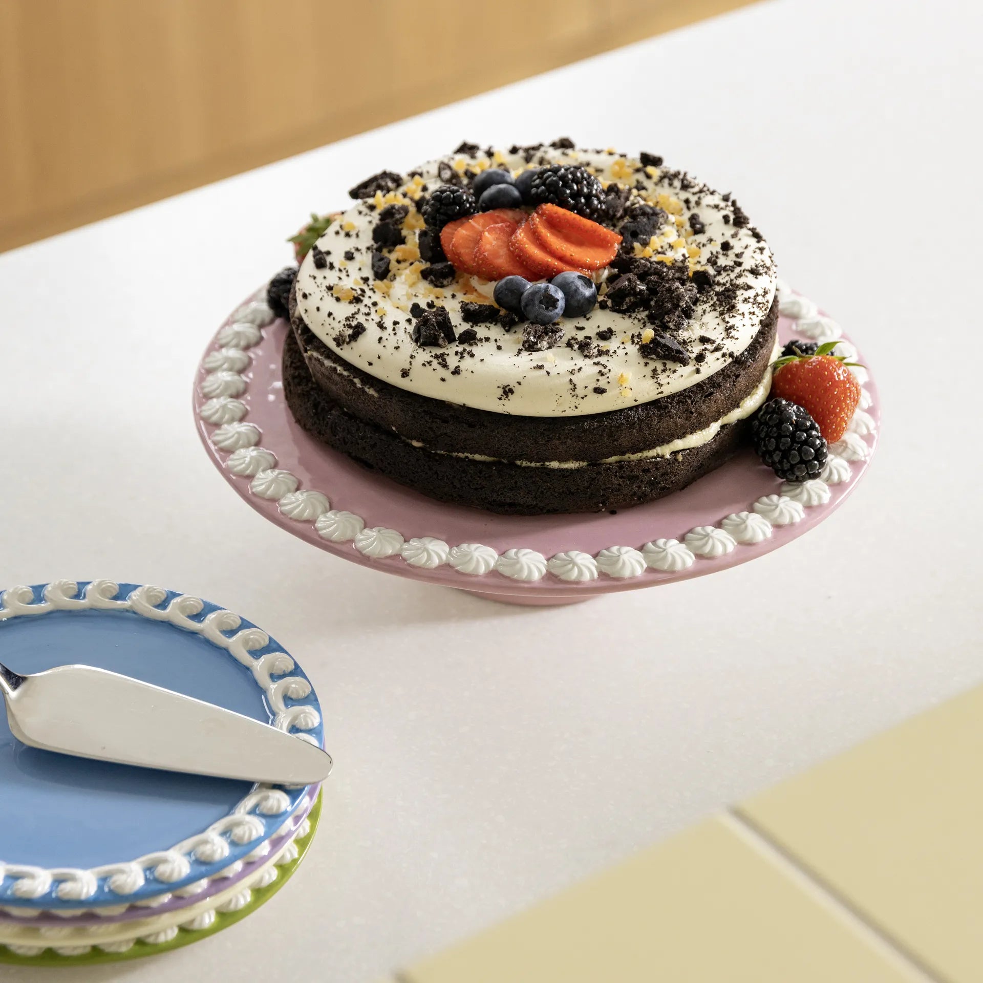 Cake platter whip pink