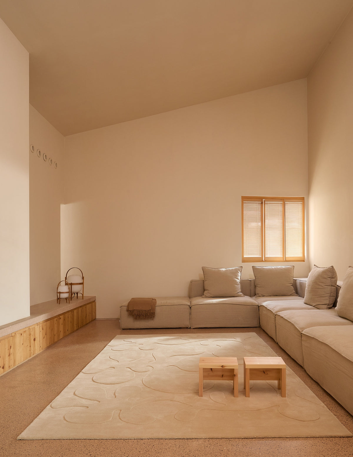 Nani Marquina Rooted Rug in ivory by Lucia Eames in a living room