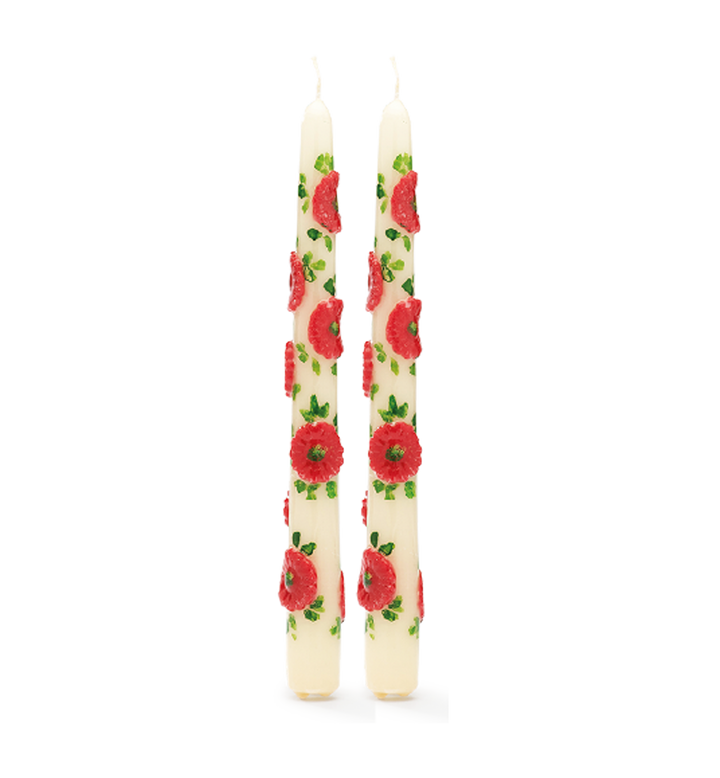 Flower candle set of 2