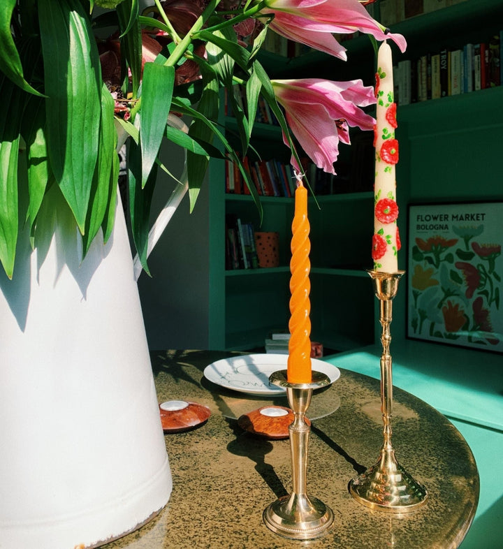 Flower candle set of 2