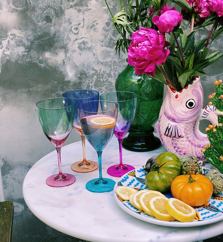 Wine glass faded coral