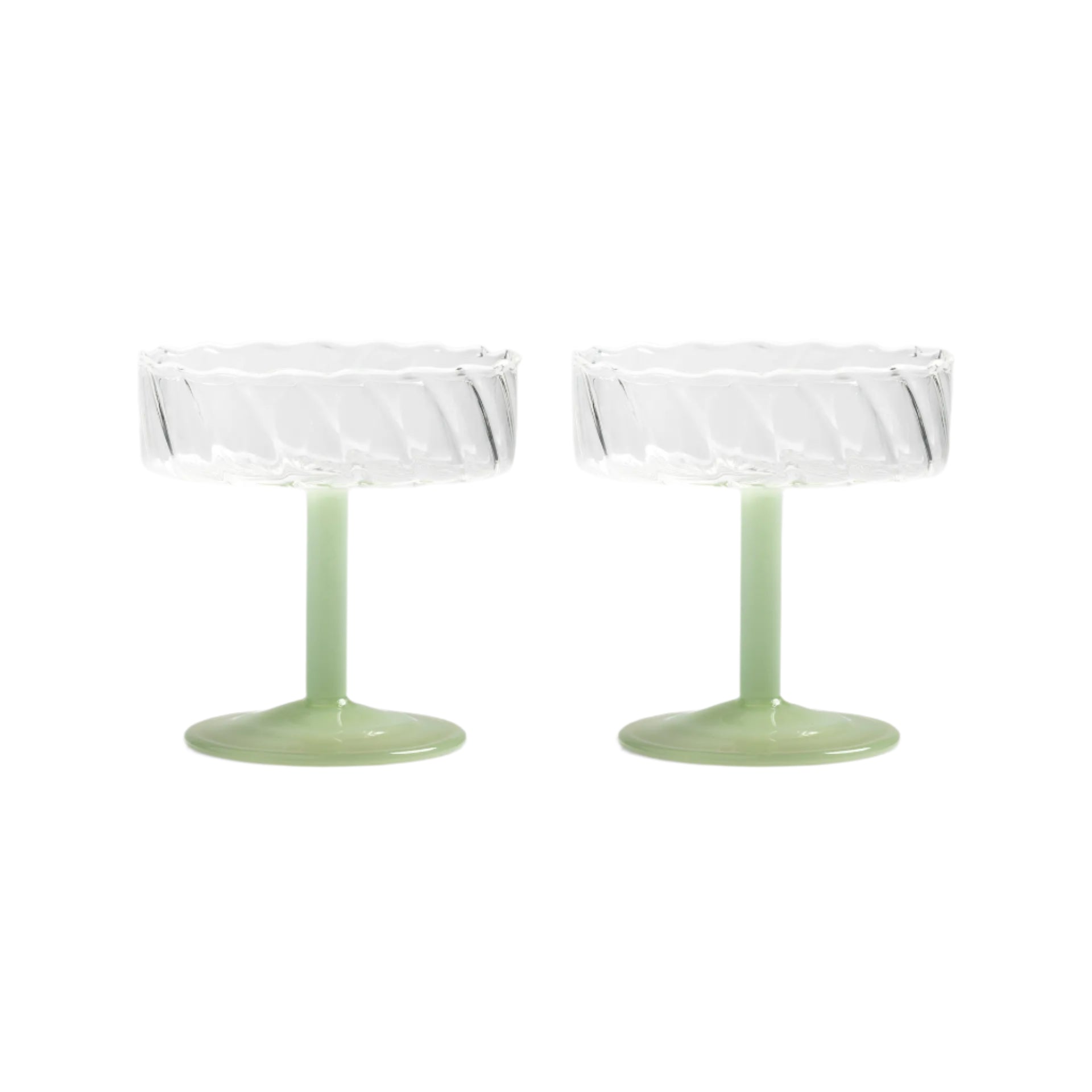 Coupe twirl green set of 2