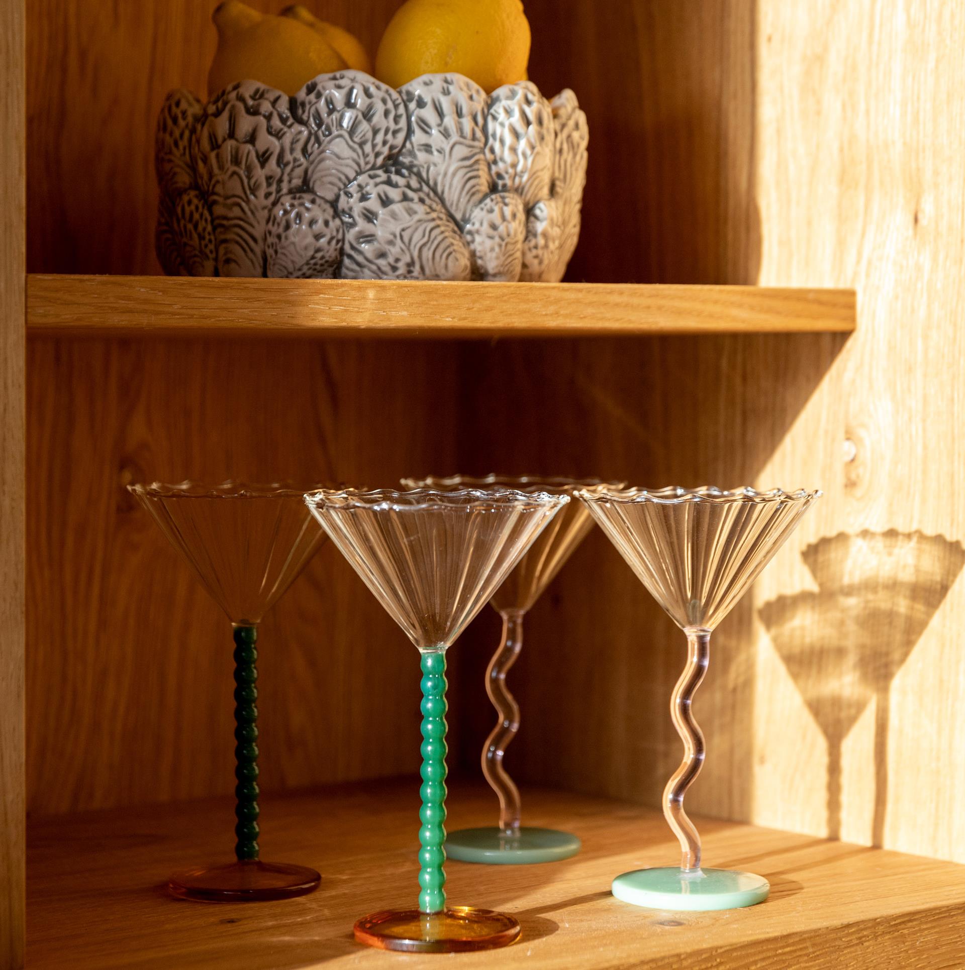 Coupe perle green set of 2