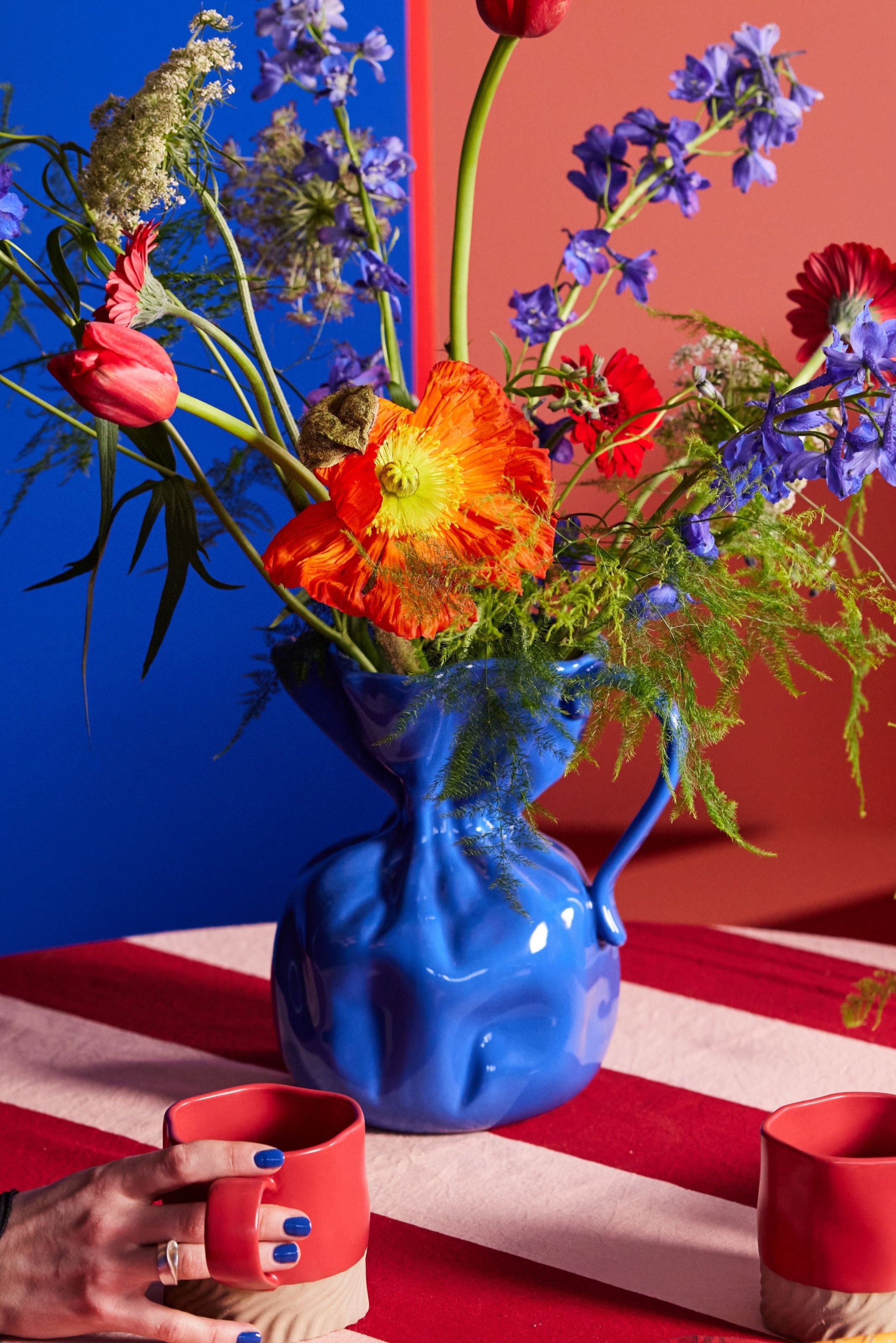 Vase crumple (blue)