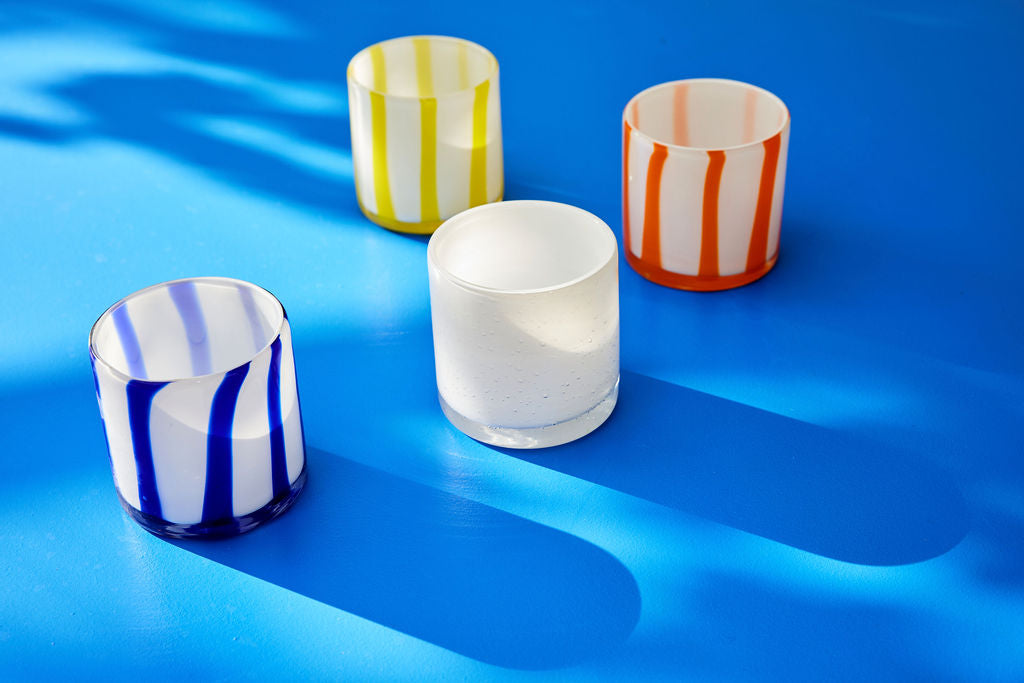 Candle holder calore curve xs (blue white)