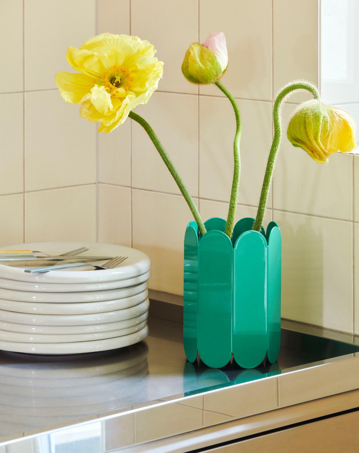 Arcs vase small green