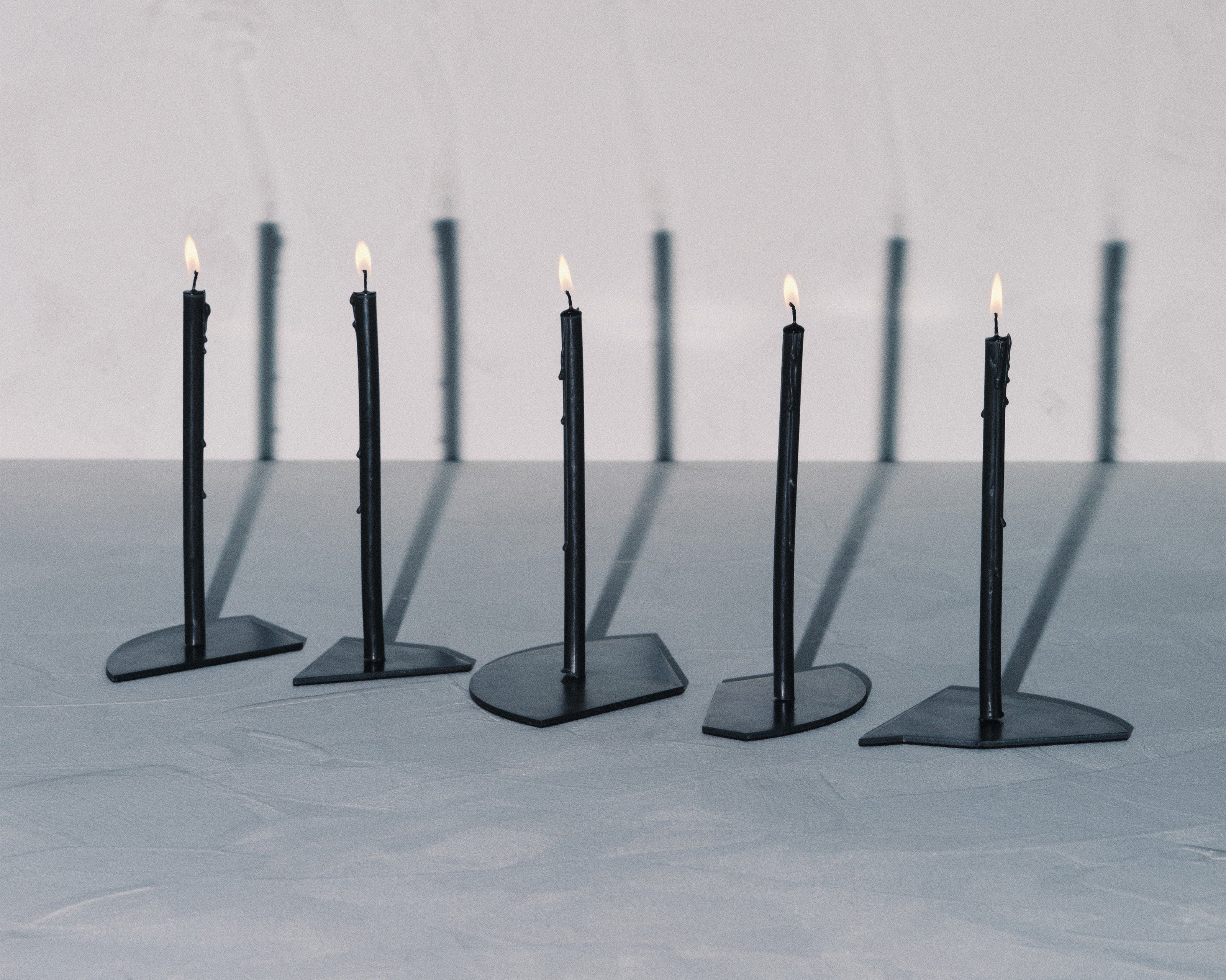 Candle holder blue steel Candelabra