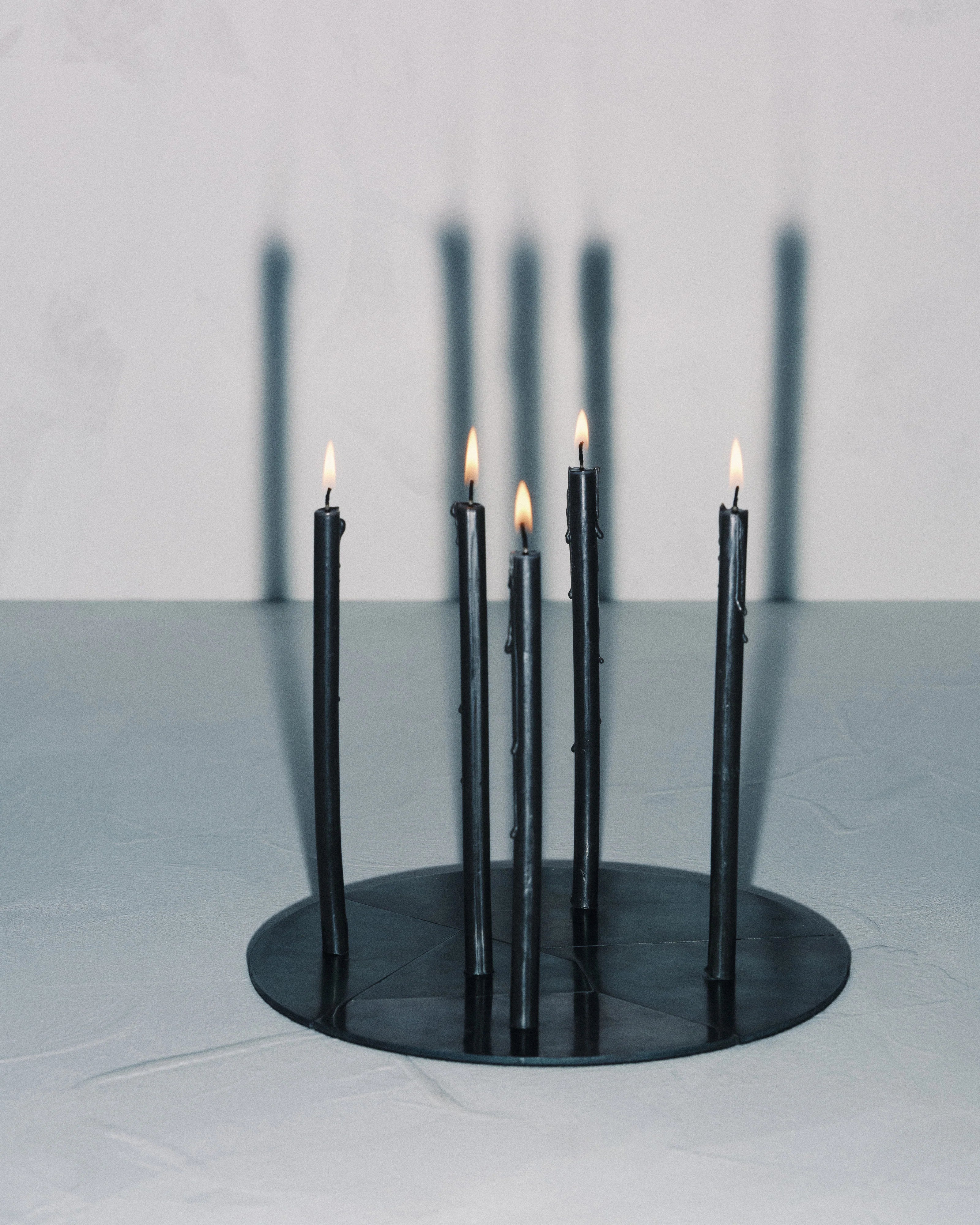 Candle holder blue steel Candelabra