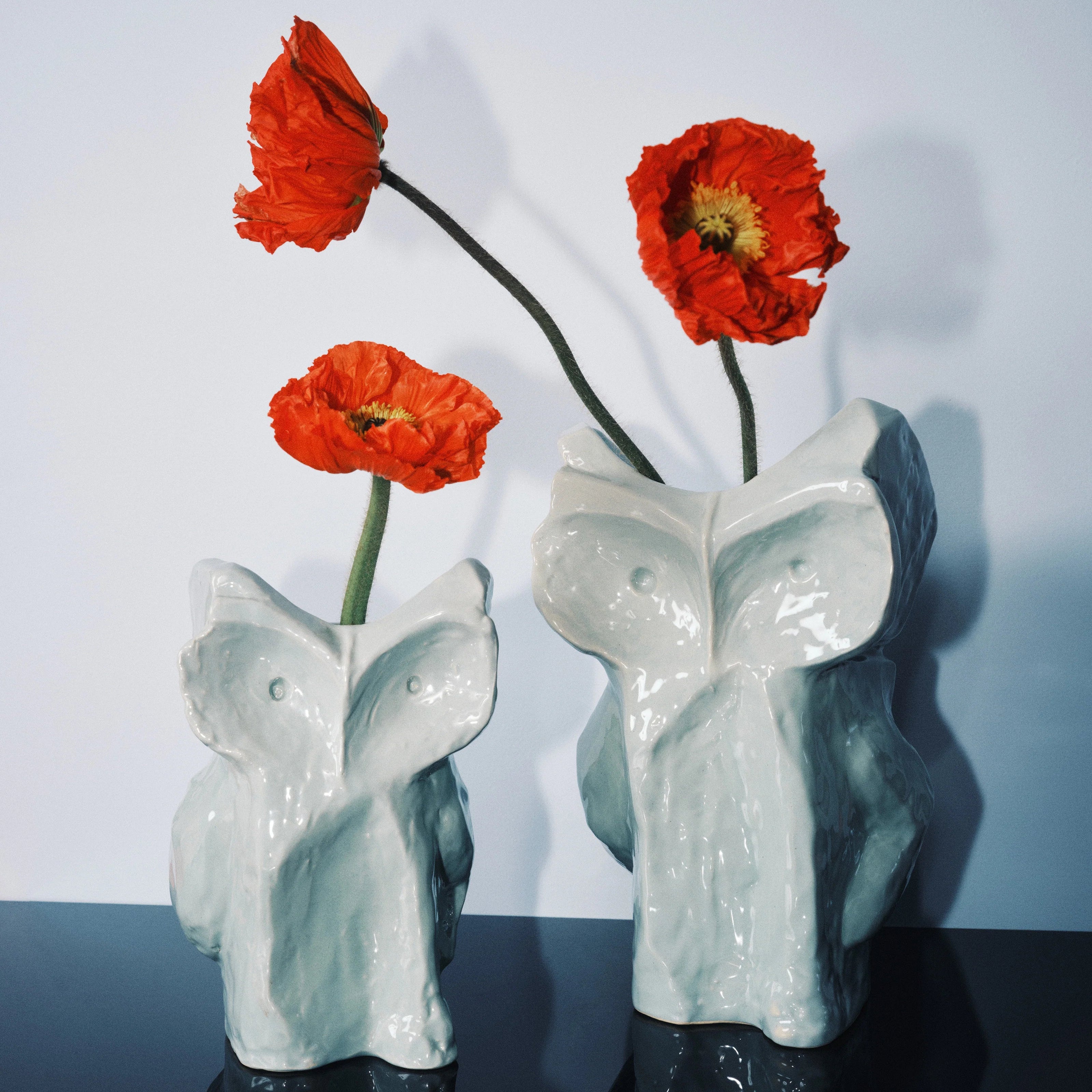 Owl vase L light blue After Midnight