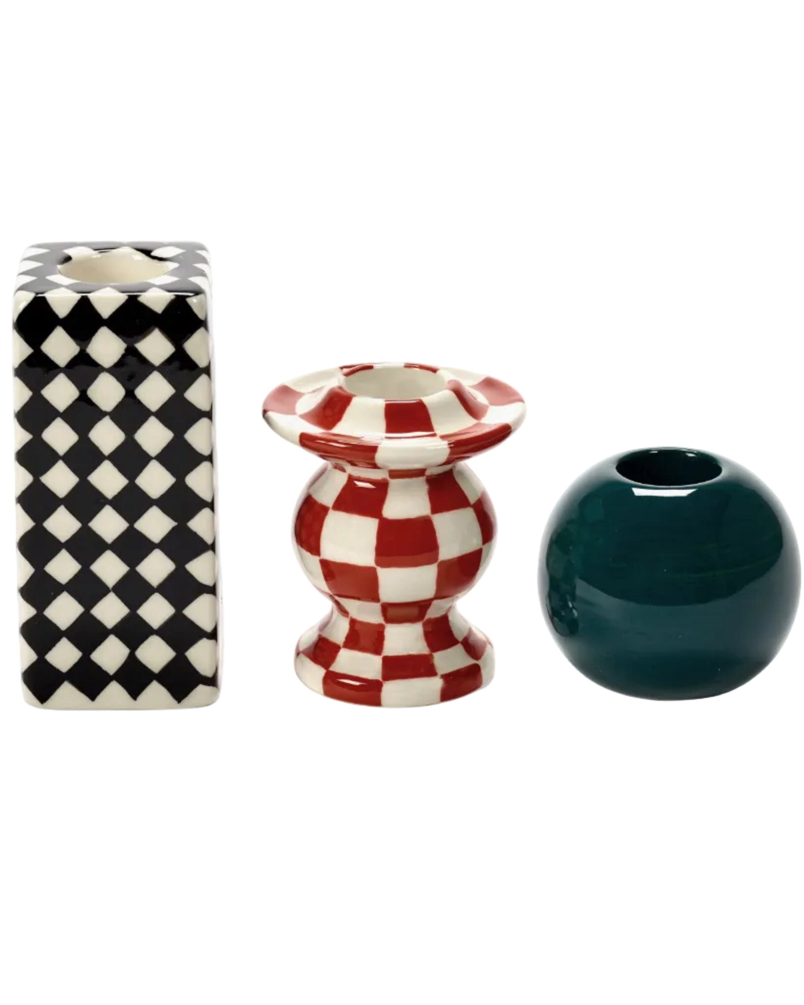 Candle holder set/3 Chessboard Les Objets Mouleversants