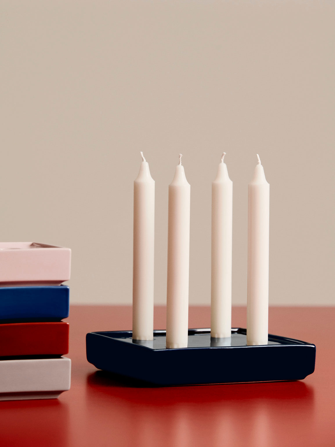 Mattone candle holder large dark blue