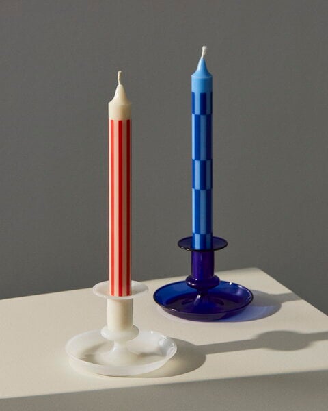 Pattern candles pink red and blue set of 4