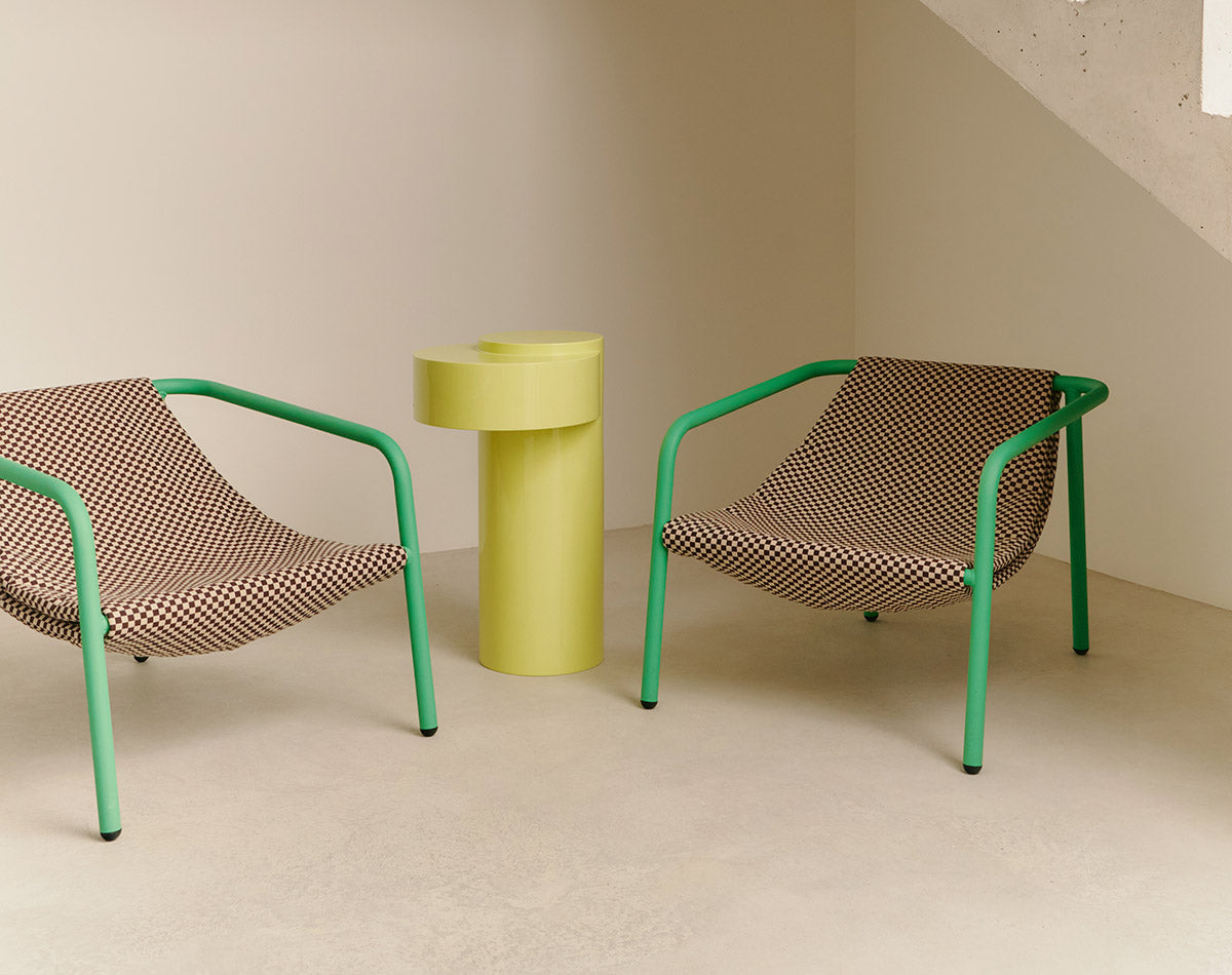 Sancal Elle Mini lounge chair, steel frame and stretched cover