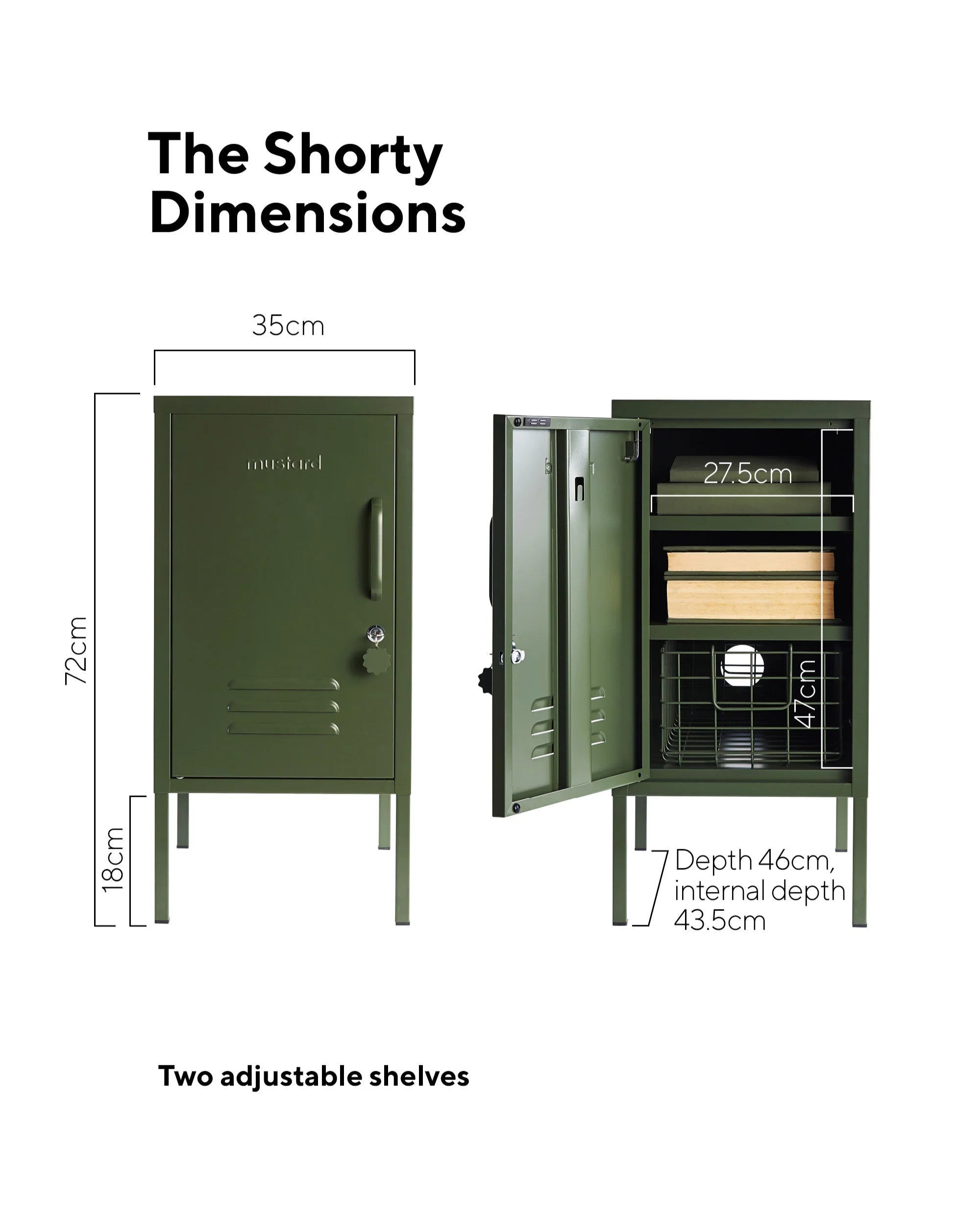 The Shorty in olive to the left