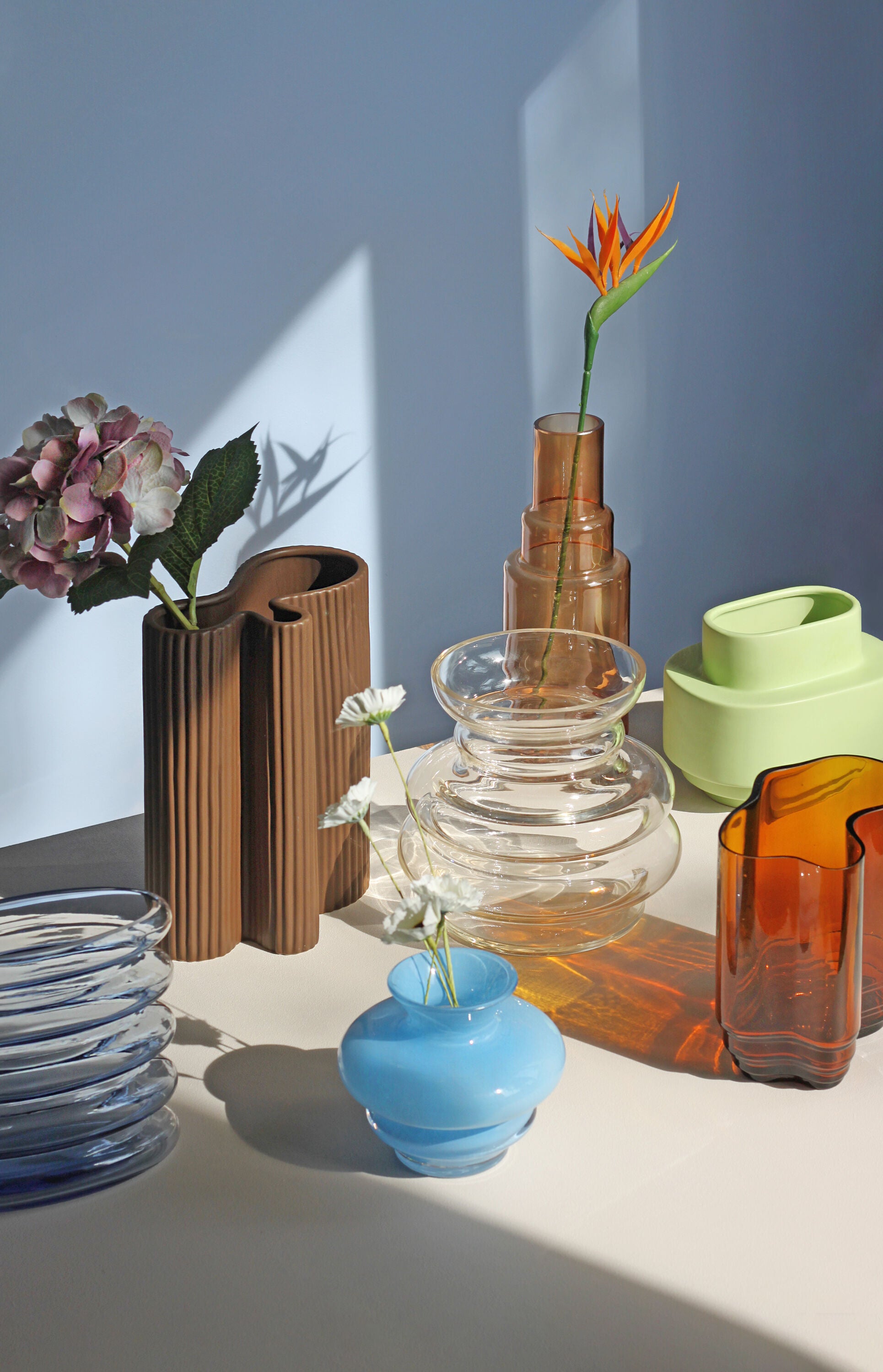 Curve vase mini blue