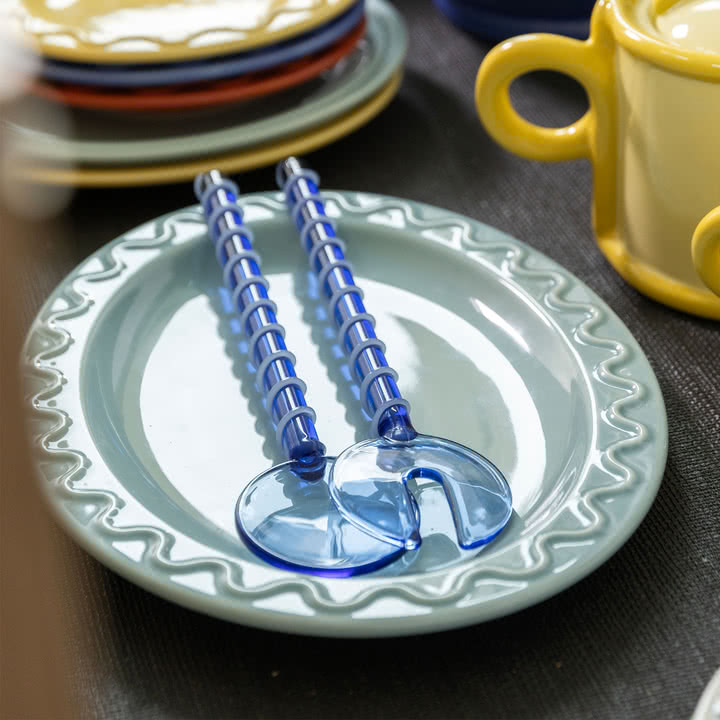 Salad server sling blue