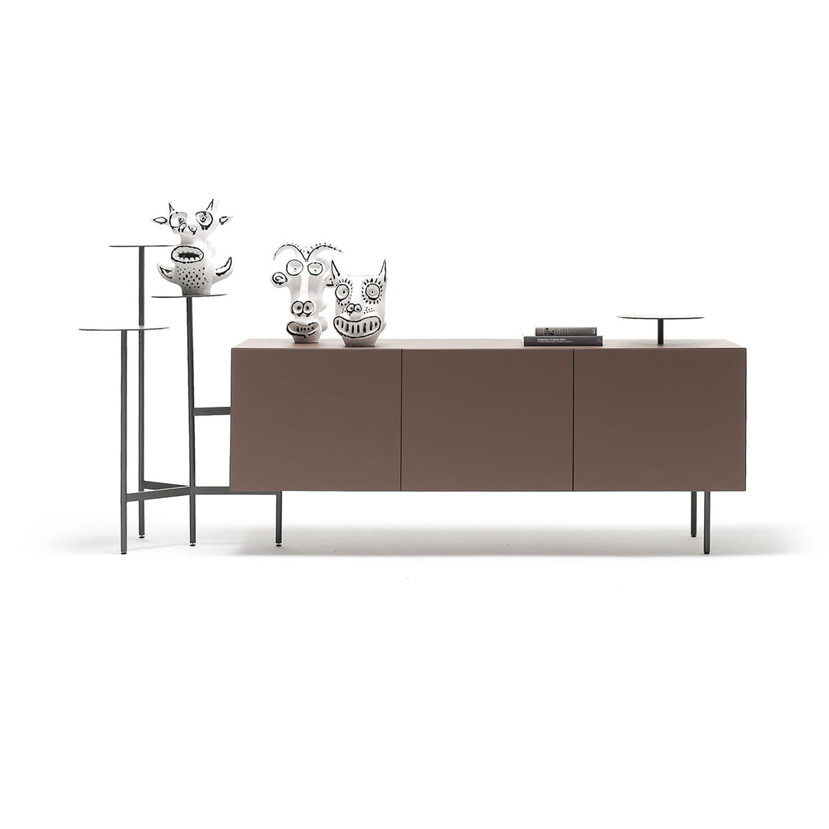 Mogg Ikebana Sideboard by Uto Balmoral, lacquered body with metal display frame