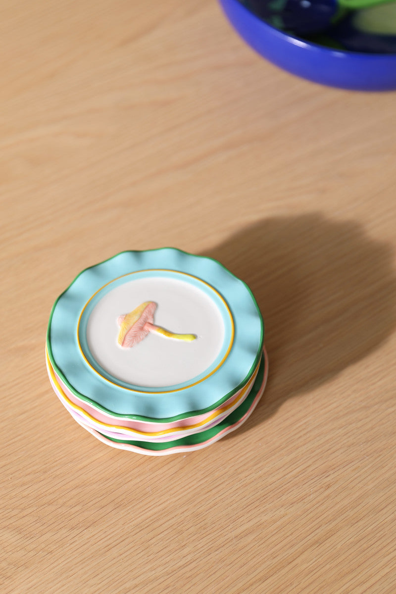 Magic mushroom plate set of 4