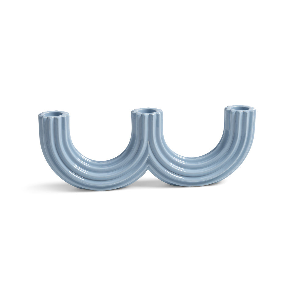 Candle holder churros light blue