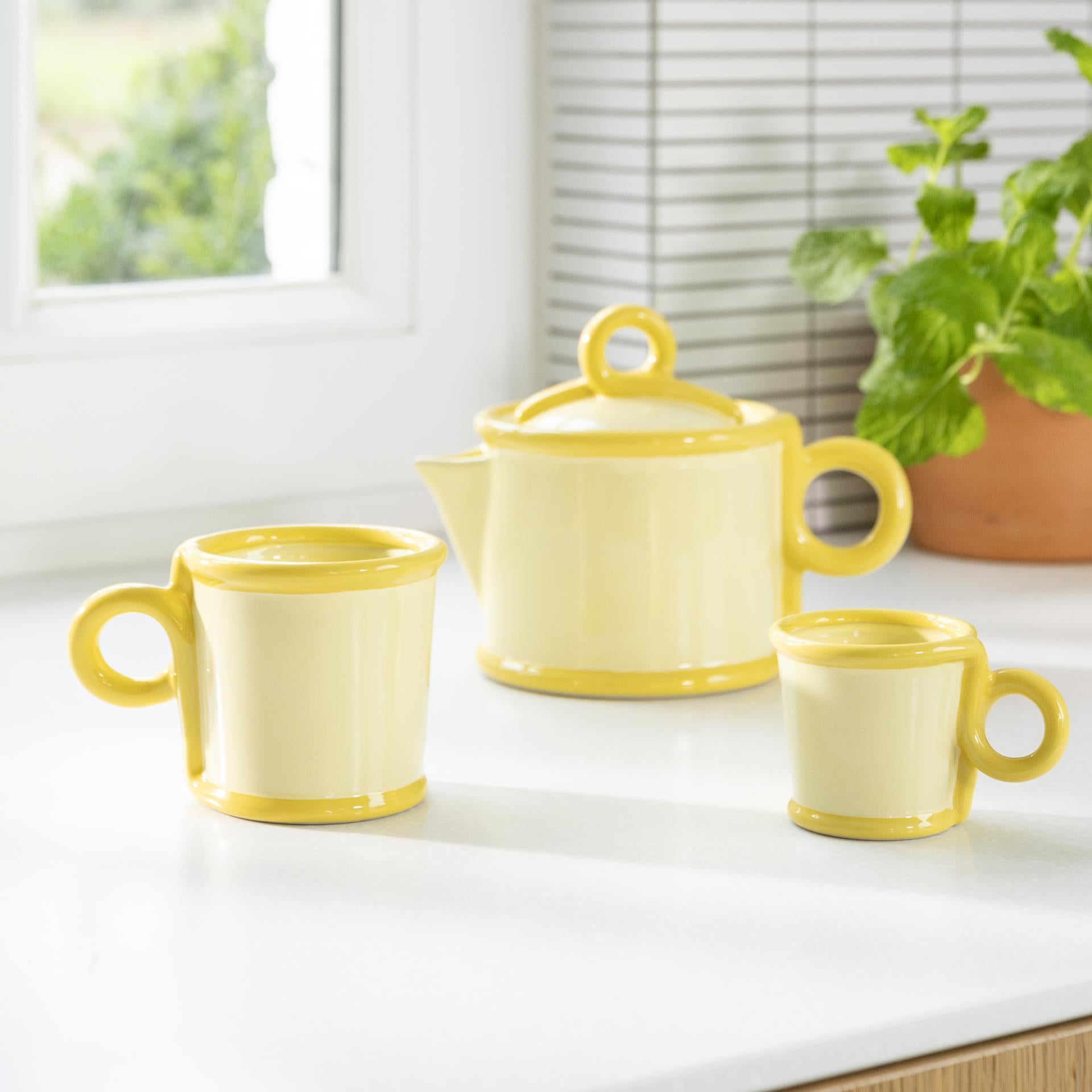 Mug loop small yellow set of 2