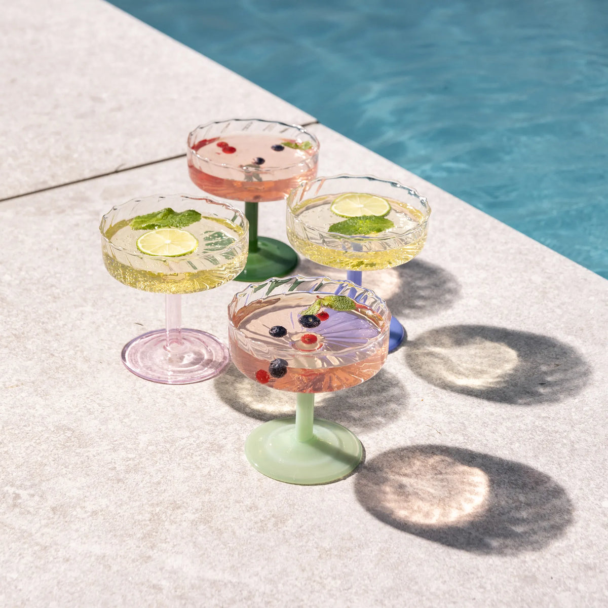 Coupe twirl green set of 2