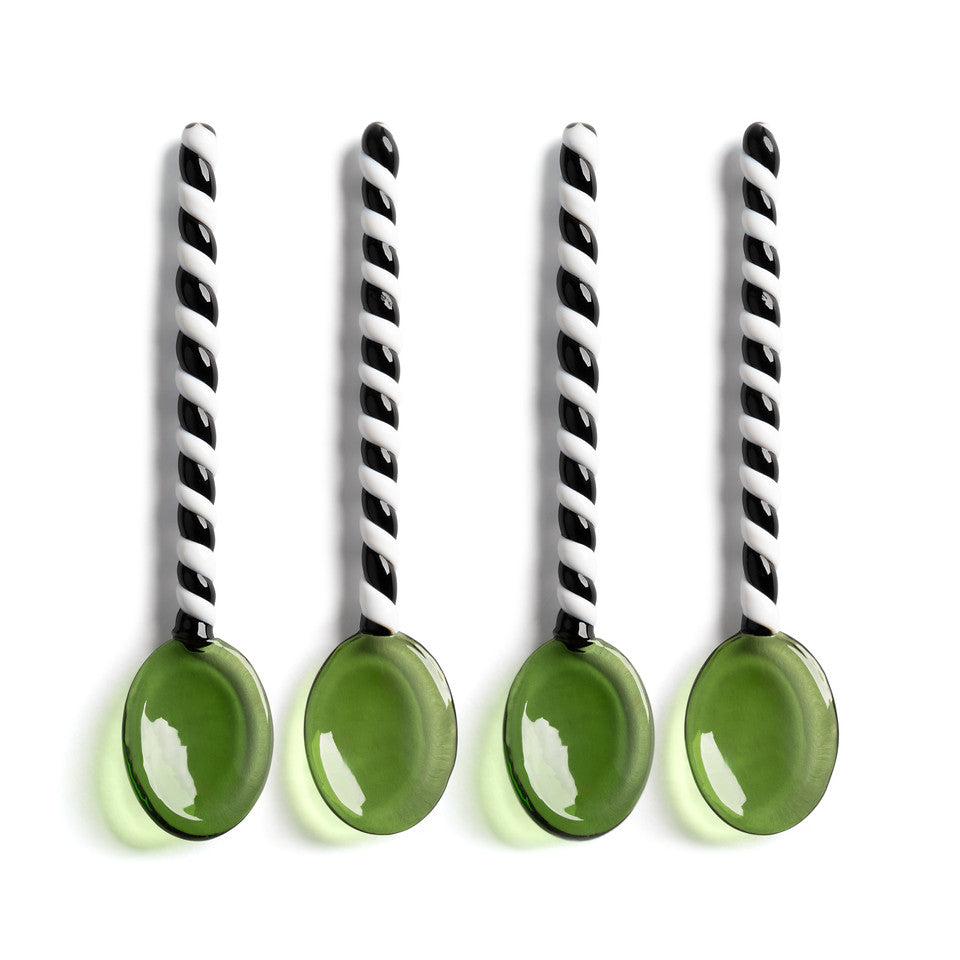 Spoon duet green set of 4