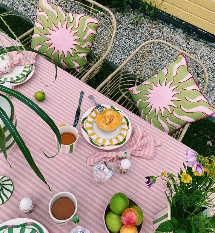 Embroidered sunshine cushion