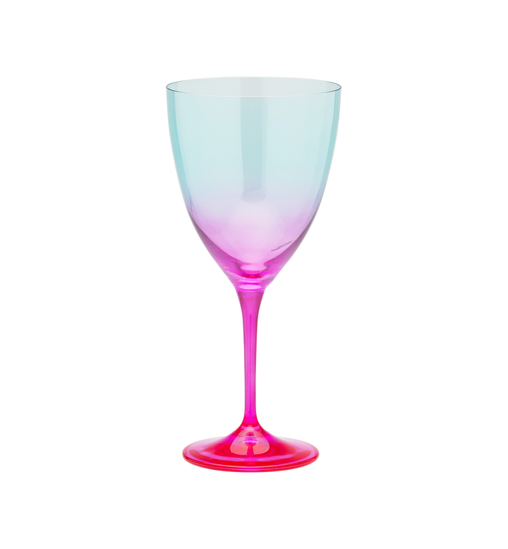 Wine glass faded turquoise