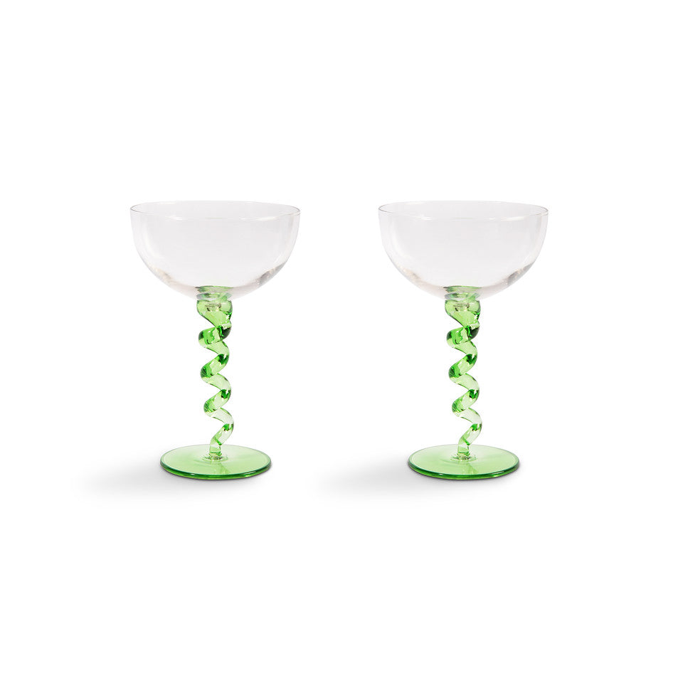 Coupe spiral green set of 2