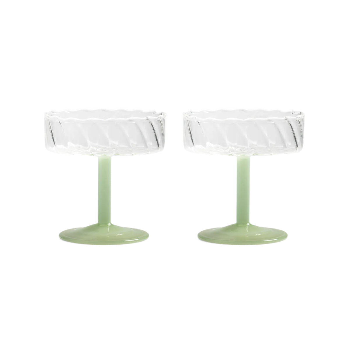 Coupe twirl green set of 2
