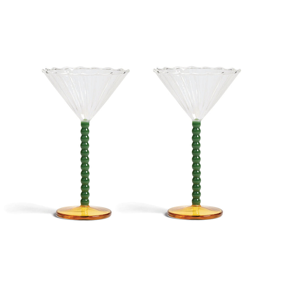 Coupe perle green set of 2