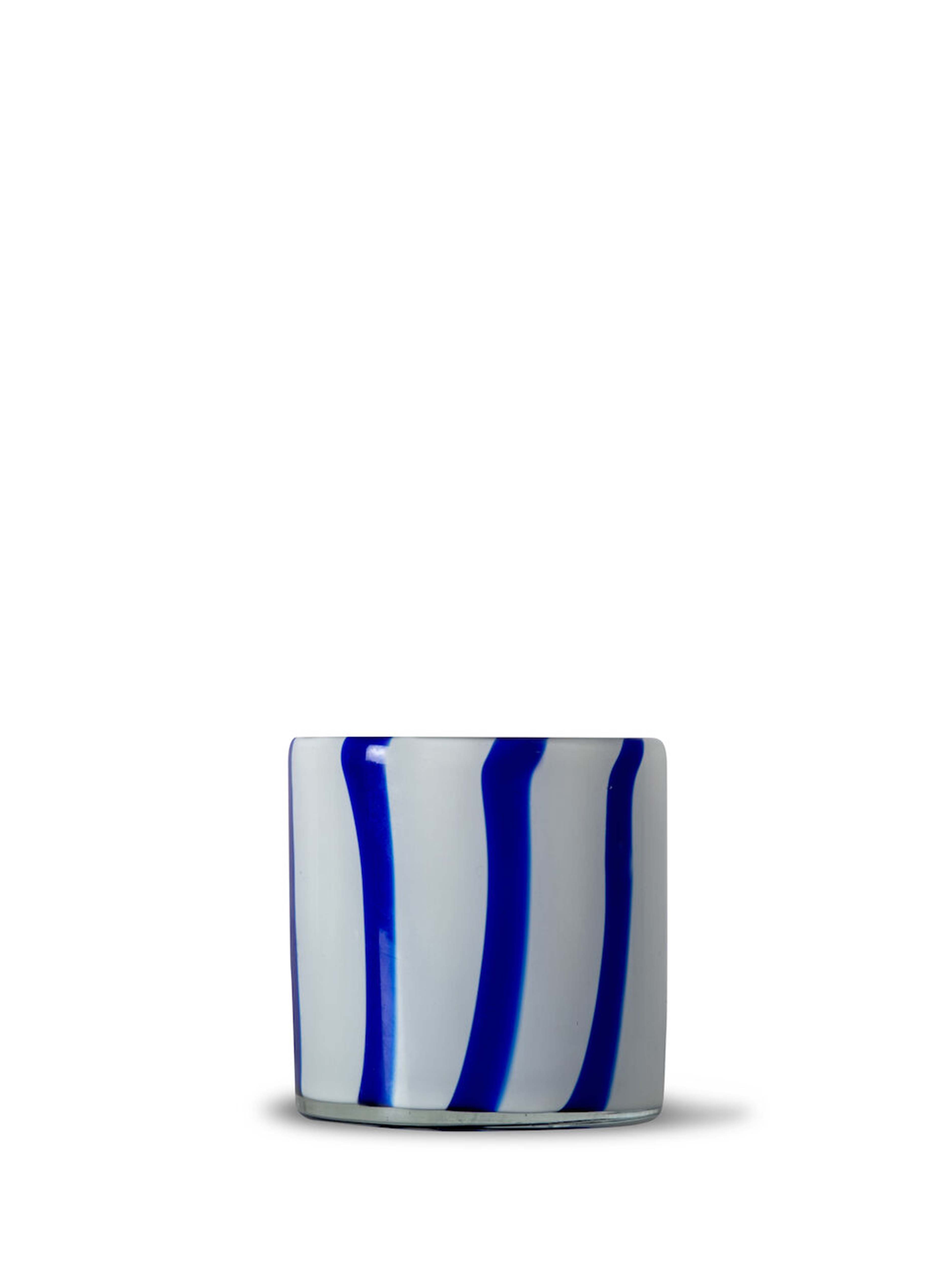Candle holder calore curve xs (blue white)