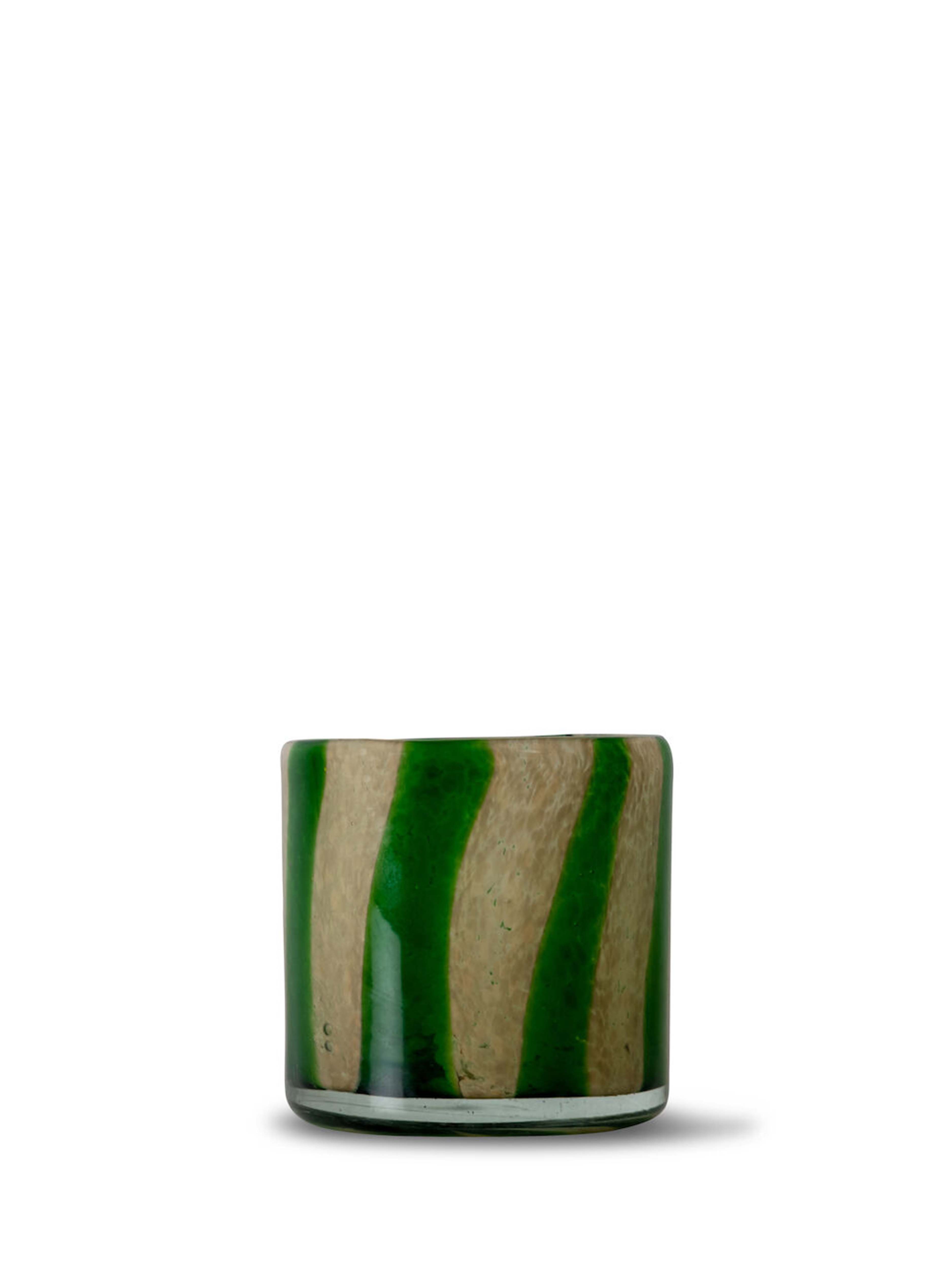 Candle holder calore curve xs (green beige)