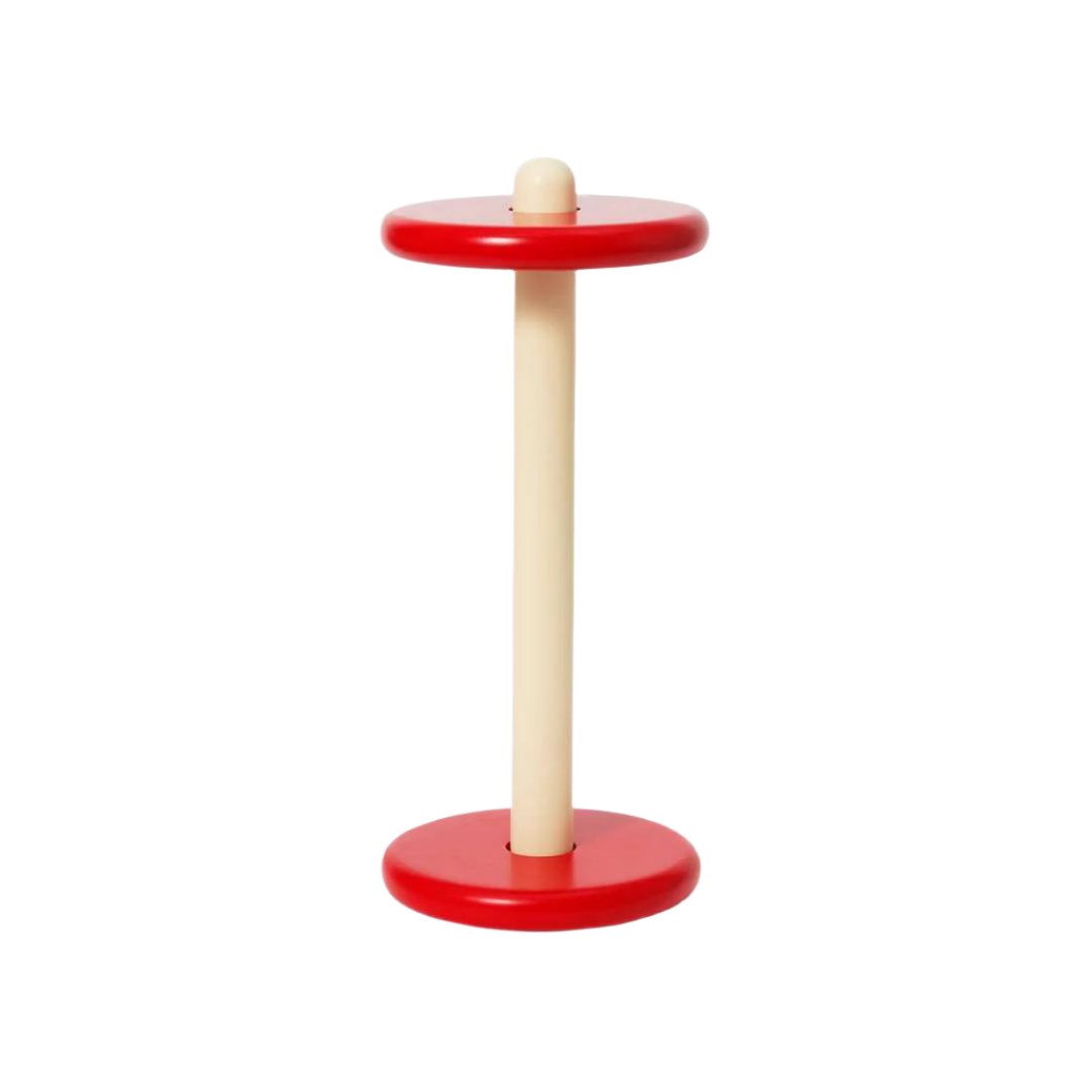 Spool paper towel holder (red/yellow)