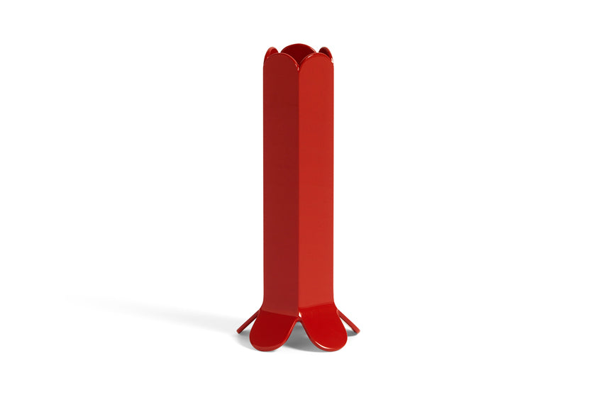 Arcs candle holder large red