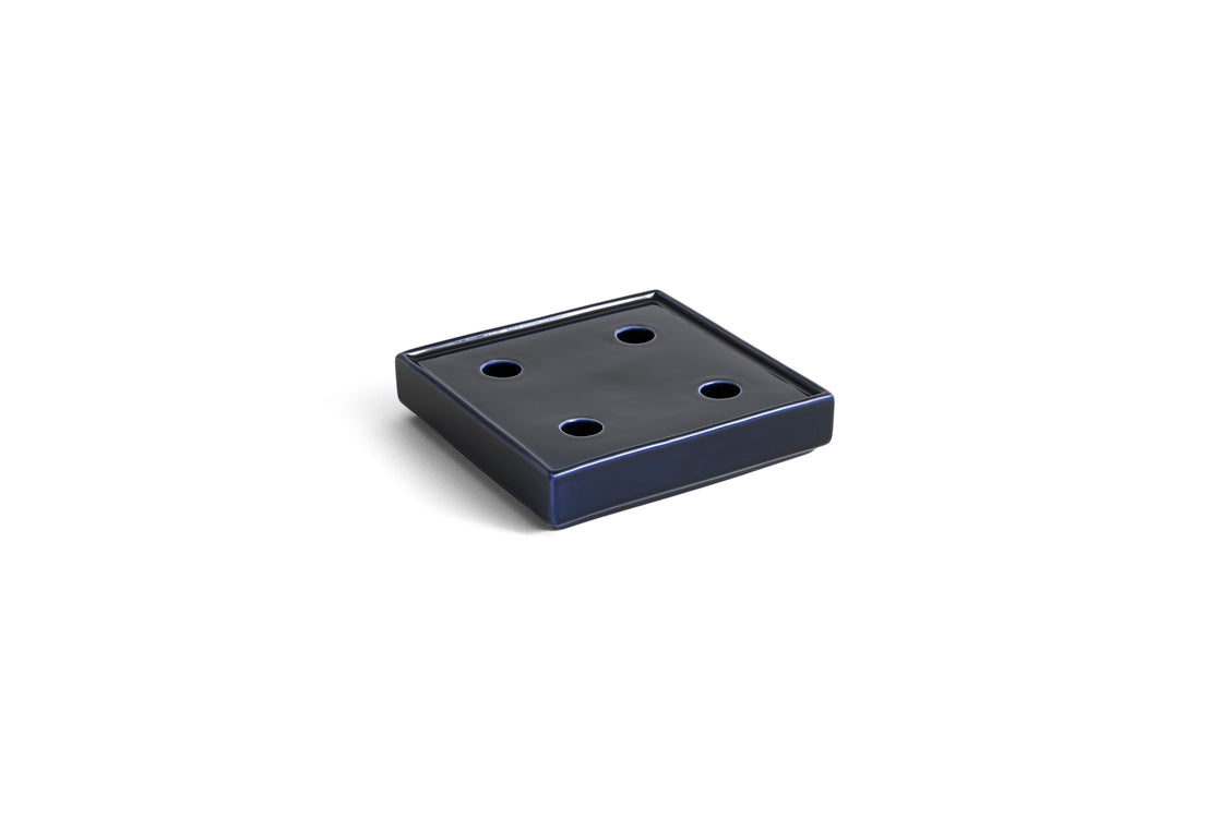Mattone candle holder large dark blue