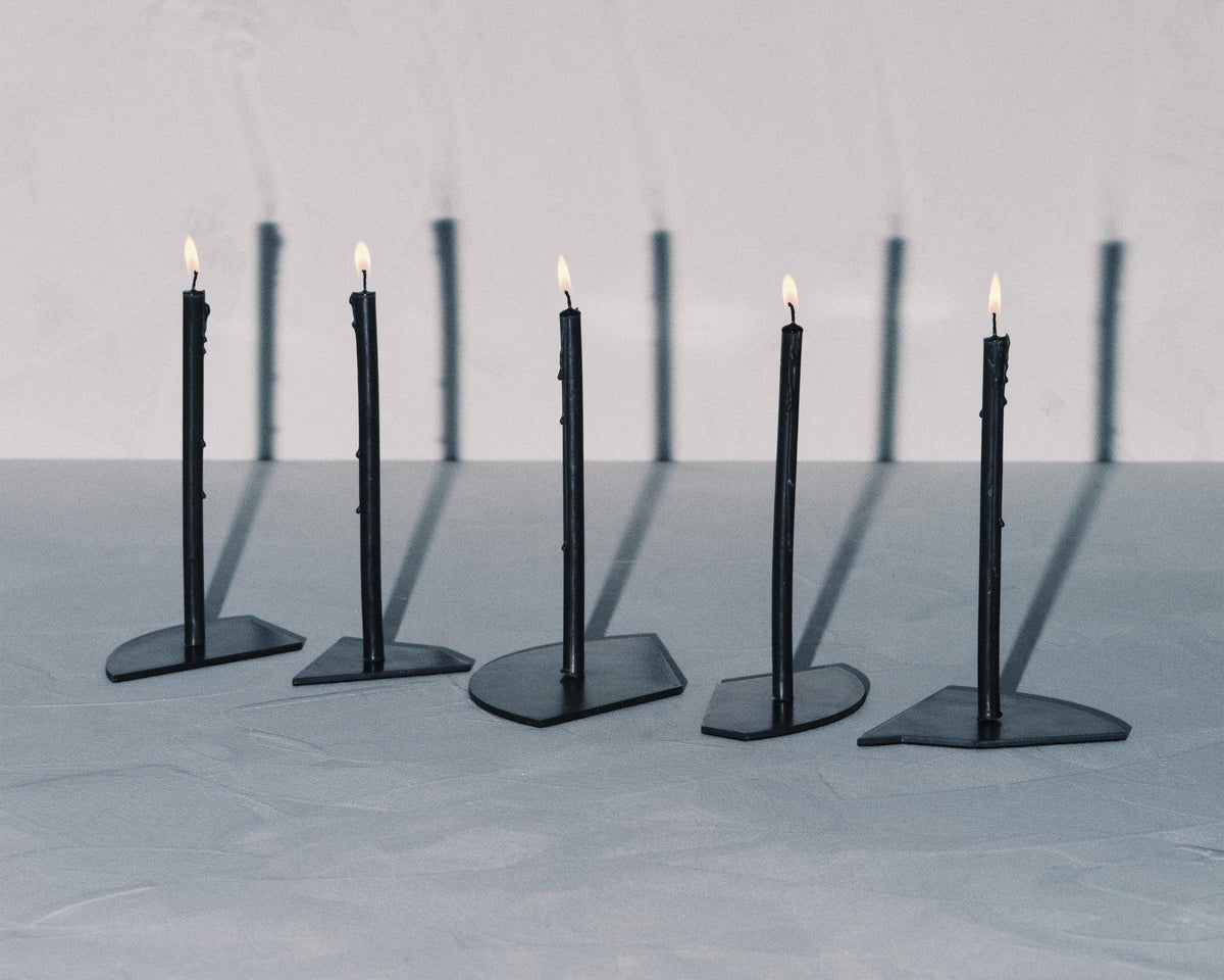 Candle holder blue steel Candelabra