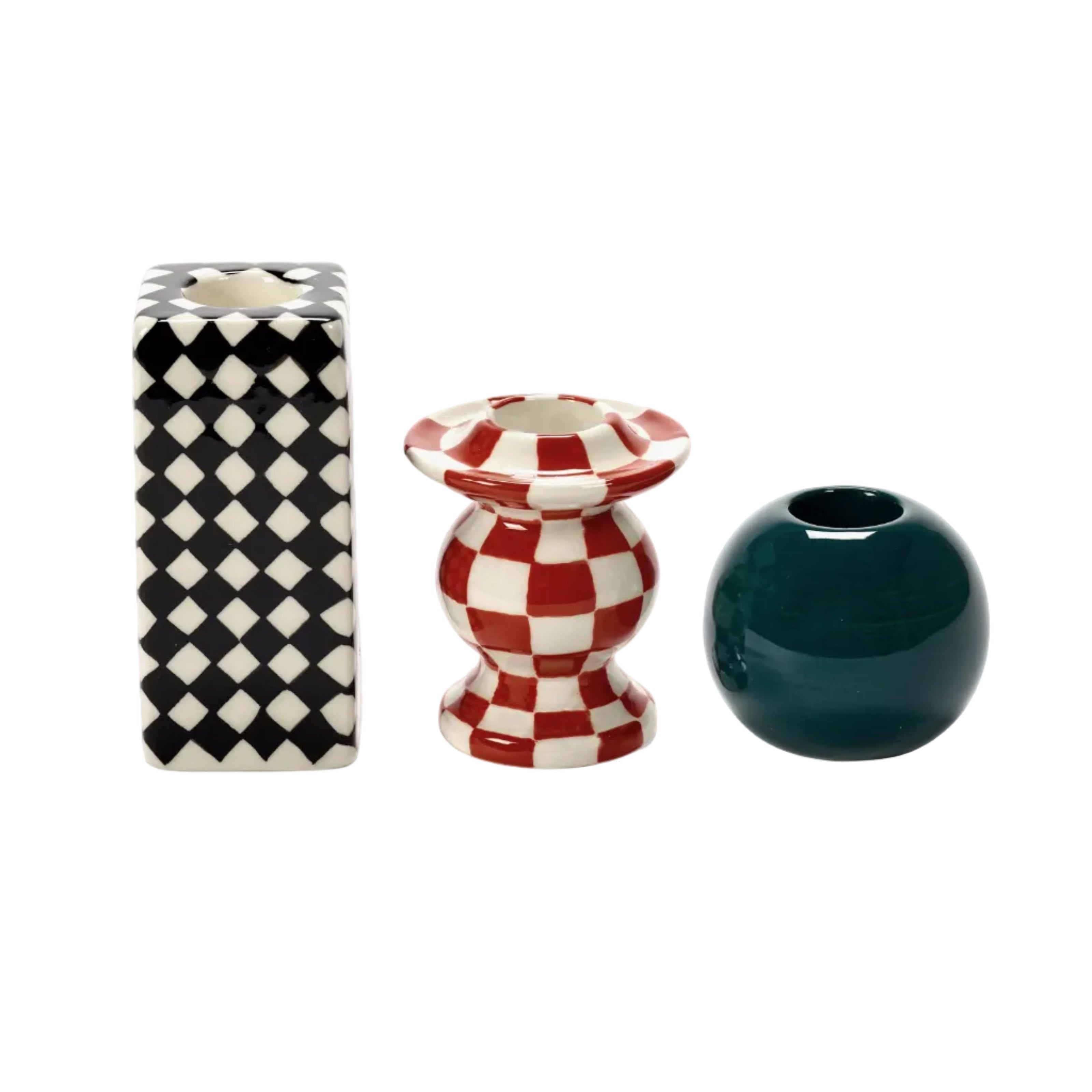 Candle holder set/3 Chessboard Les Objets Mouleversants