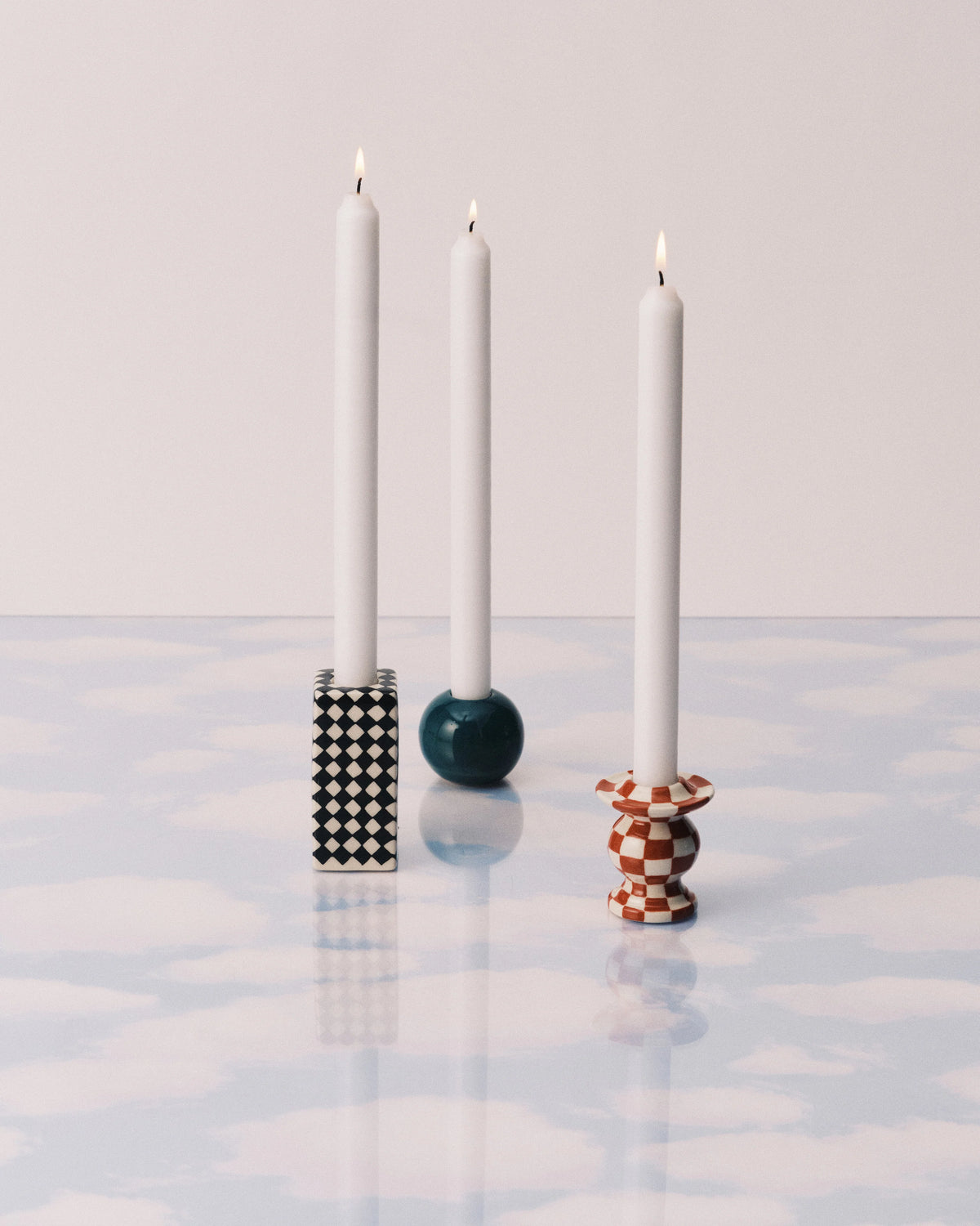 Candle holder set/3 Chessboard Les Objets Mouleversants