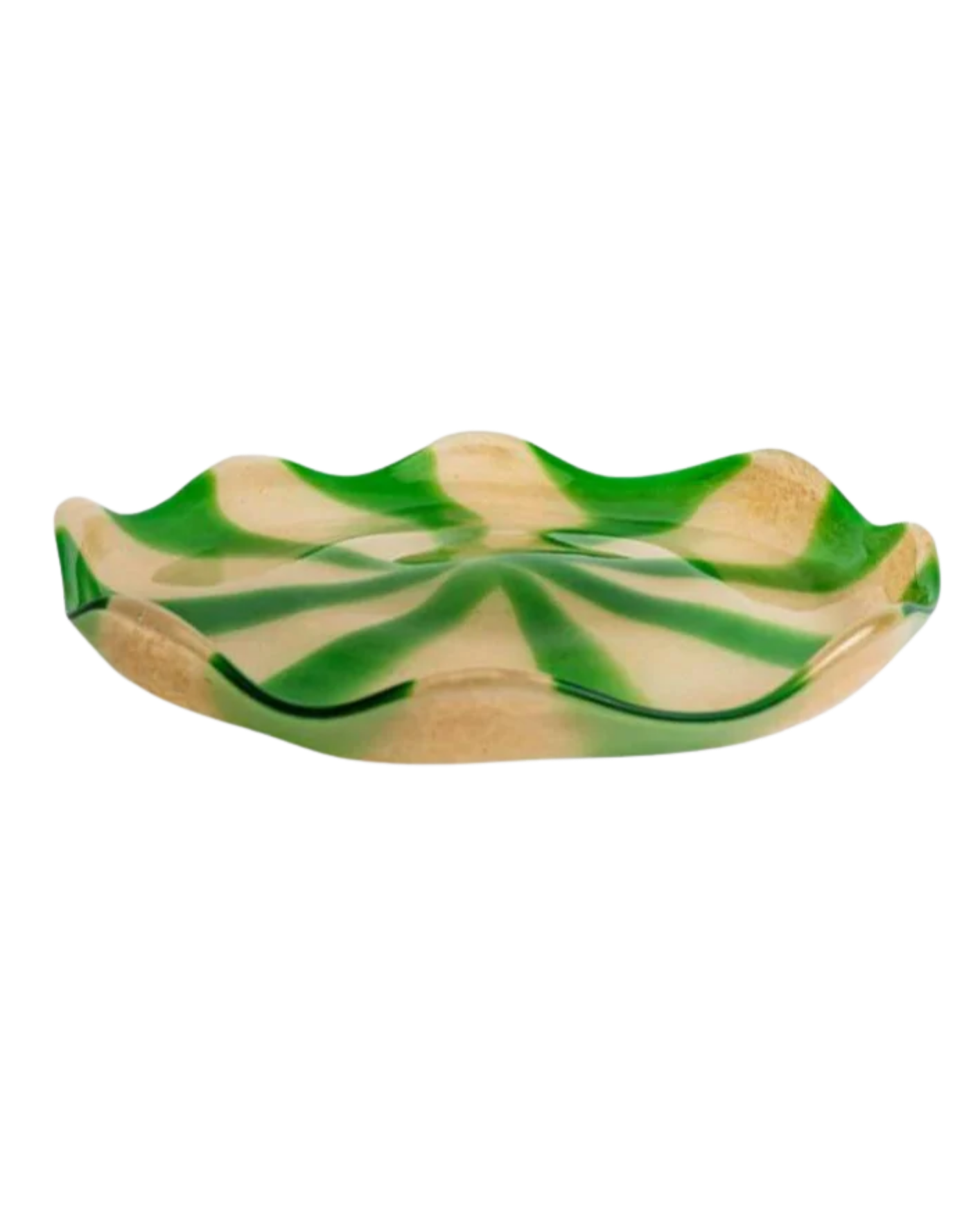 Plate curve M green beige