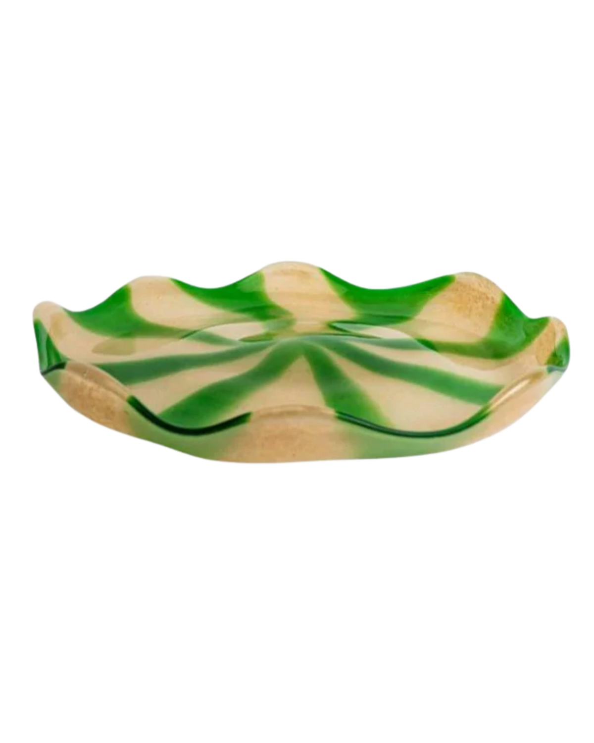 Plate curve M green beige