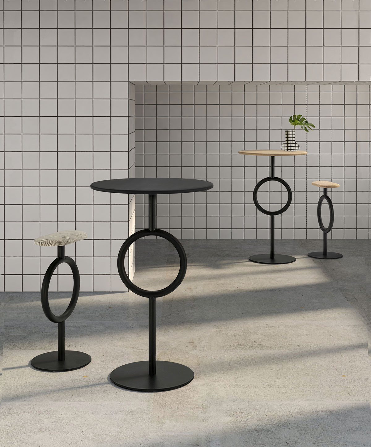 Sancal Totem stool, steel frame with footrest ring