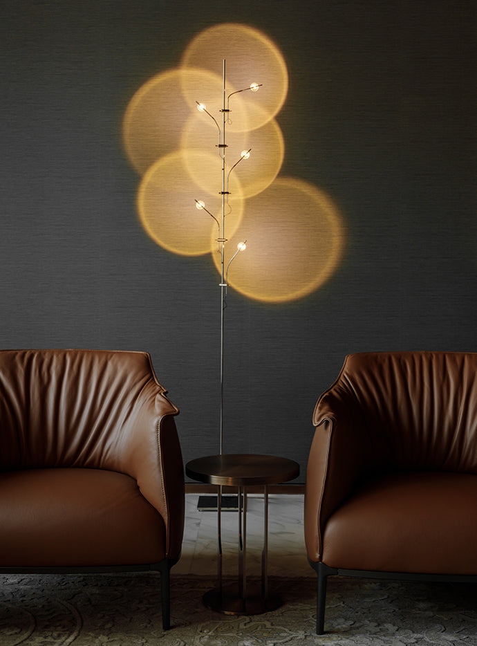 Catellani & Smith Wa Wa Floor Lamp between two armchairs