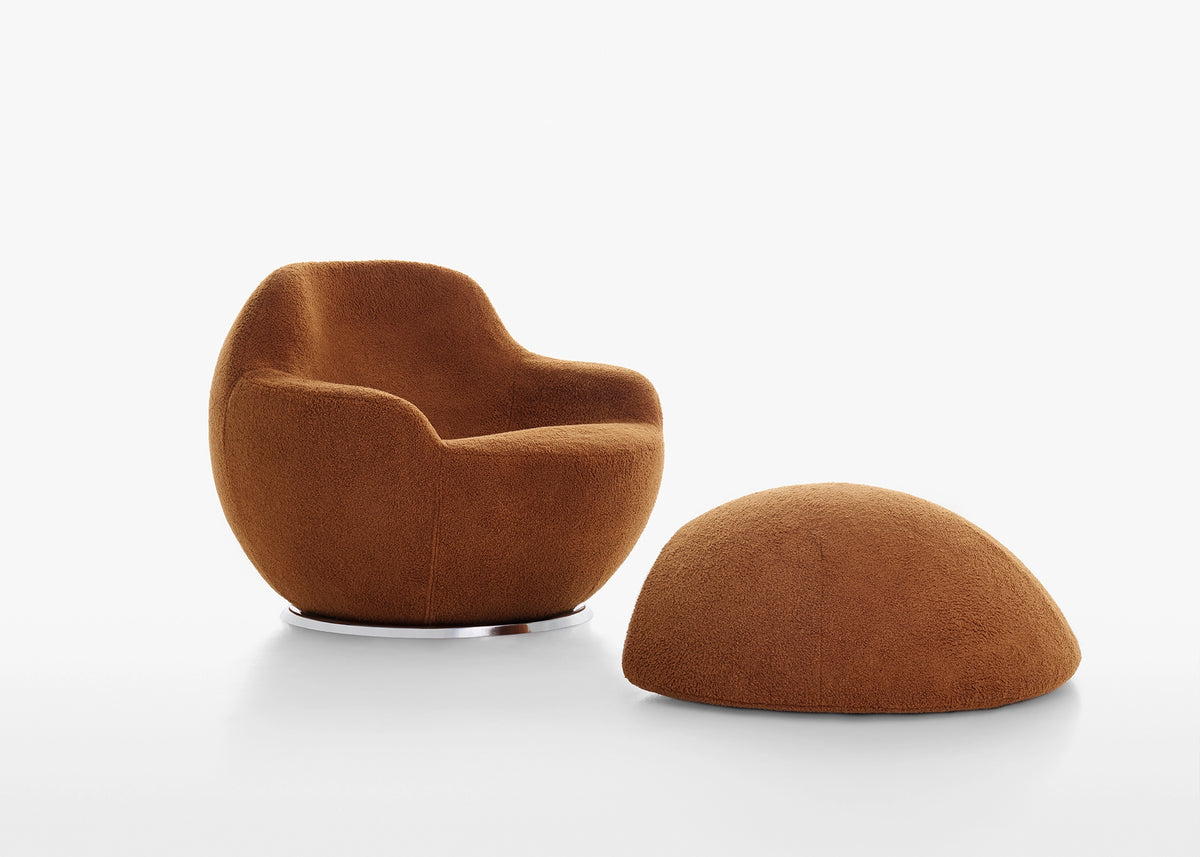 Acerbis Palla Armchair and Pouf, shown in another upholstery