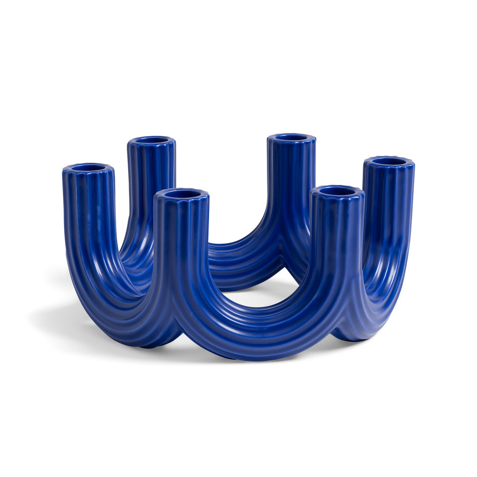 Candle holder churros blue