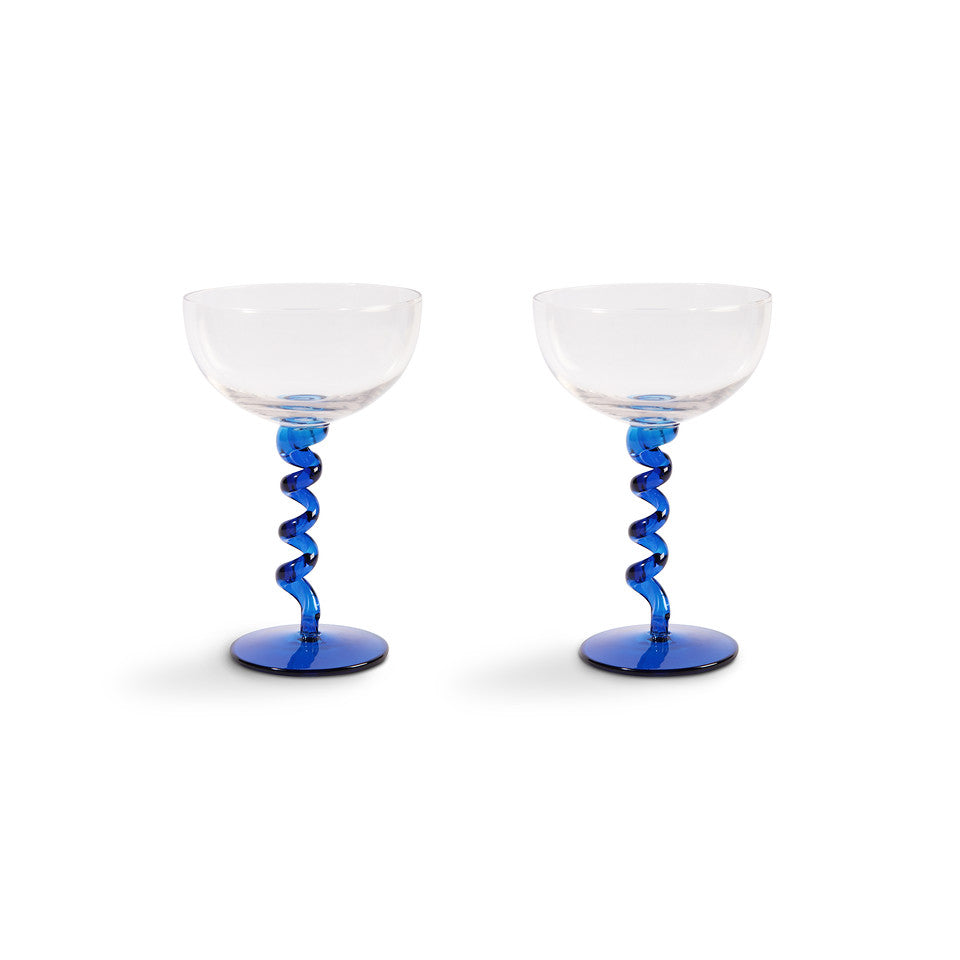 Coupe spiral blue set of 2