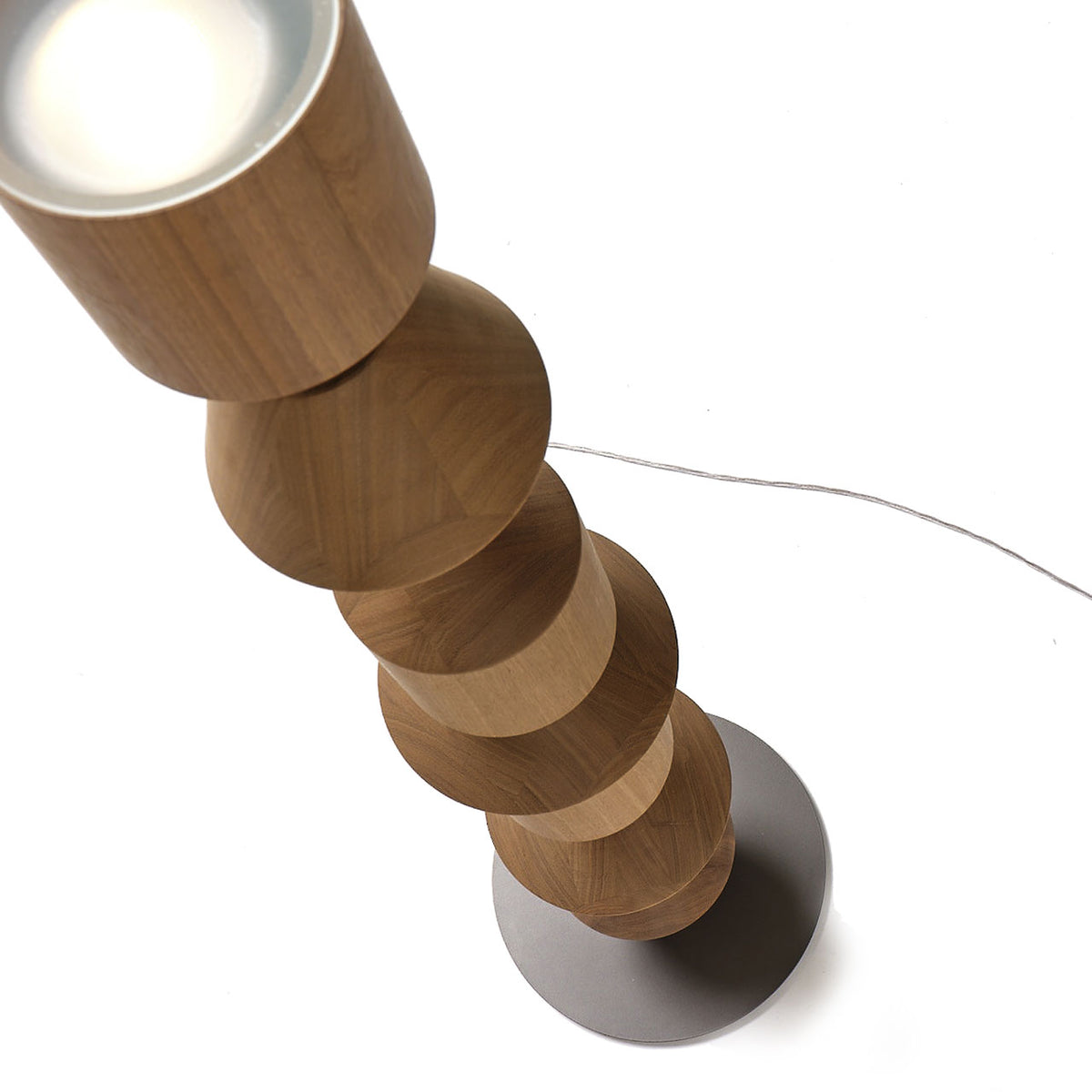 Mogg Costantina Floor Lamp, wood, burnished metal base