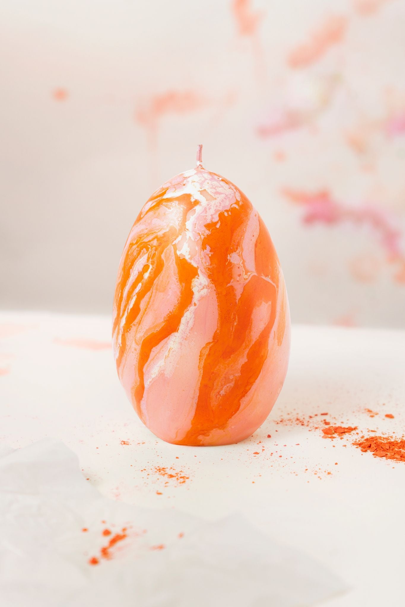 Olimpo marble candle (orange pink)